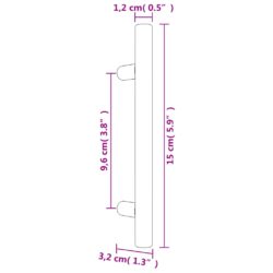 Skaphåndtak 20 stk gulv 96 mm rustfritt stål