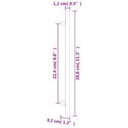 Skaphåndtak 20 stk gulv 224 mm rustfritt stål