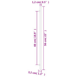 Skaphåndtak 10 stk sølv 480 mm rustfritt stål