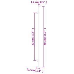 Skaphåndtak 10 stk gulv 320 mm rustfritt stål