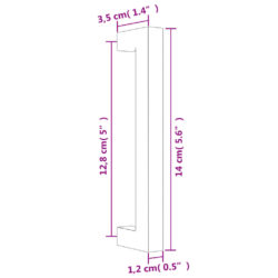 Skaphåndtak 20 stk sølv 128 mm rustfritt stål