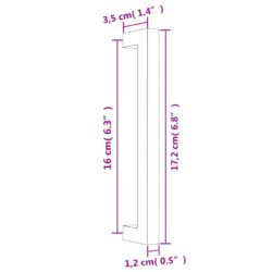 Skaphåndtak 20 stk sølv 160 mm rustfritt stål