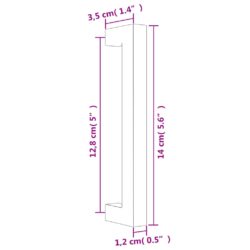 Skaphåndtak 20 stk gulv 128 mm rustfritt stål