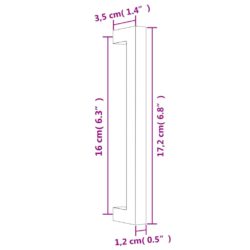 Skaphåndtak 20 stk gulv 160 mm rustfritt stål