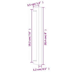 Skaphåndtak 20 stk gulv 192 mm rustfritt stål