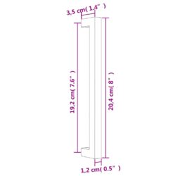 Skaphåndtak 10 stk sølv 192 mm rustfritt stål