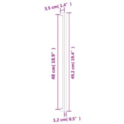 Skaphåndtak 10 stk sølv 480 mm rustfritt stål