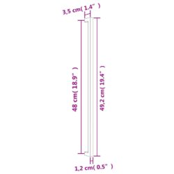 Skaphåndtak 10 stk gulv 480 mm rustfritt stål