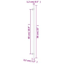 Skaphåndtak 20 stk sølv 480 mm rustfritt stål