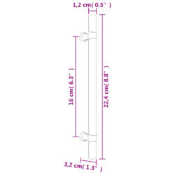 Skaphåndtak 20 stk svart 160 mm rustfritt stål