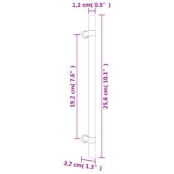 Skaphåndtak 10 stk svart 192 mm rustfritt stål