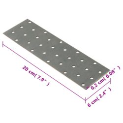 Perforerte plater 40 stk 2 mm 200×60 mm galvanisert stål