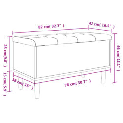 Oppbevaringsbenk svart 82x42x46 cm konstruert tre