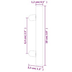 Skaphåndtak 10 stk sølv 64 mm rustfritt stål