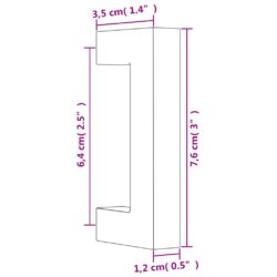 Skaphåndtak 10 stk sølv 64 mm rustfritt stål