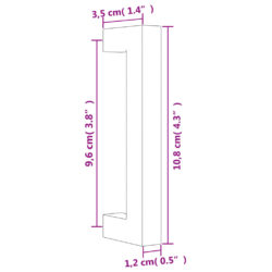 Skaphåndtak 10 stk gulv 96 mm rustfritt stål