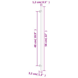 Skaphåndtak 5 stk sølv 480 mm rustfritt stål