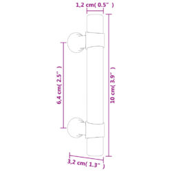 Skaphåndtak 10 stk svart 64 mm rustfritt stål