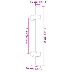 Skaphåndtak 10 stk bronse 96 mm rustfritt stål