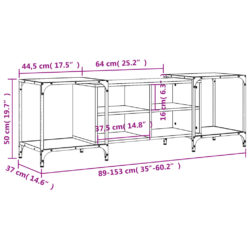 TV-benk svart 153x37x50 cm konstruert tre