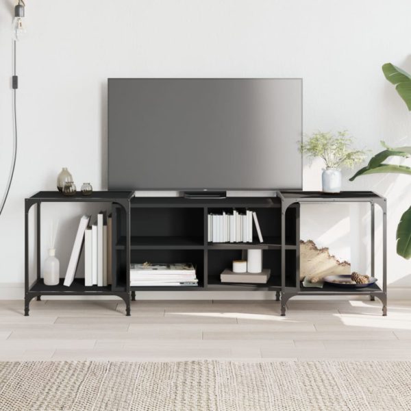 TV-benk svart 153x37x50 cm konstruert tre