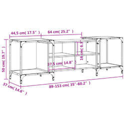 TV-benk røkt eik 153x37x50 cm konstruert tre