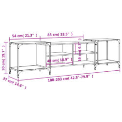 TV-benk sonoma eik 203x37x50 cm konstruert tre