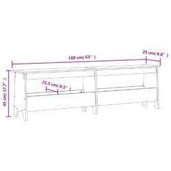 Gangbenk 160x28x45 cm heltre furu