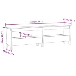 Gangbenk voksbrun 160x28x45 cm heltre furu