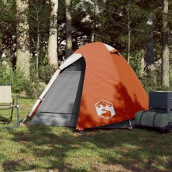 Kuppeltelt for camping 2 personer oransje vanntett