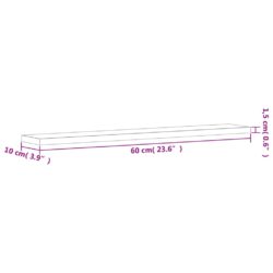 Vegghyller 4 stk brun eik 60x10x1,5 cm konstruert tre