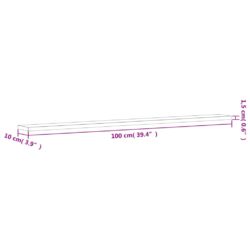 Vegghyller 4 stk røkt eik 100x10x1,5 cm konstruert tre