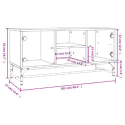 TV-benk med dør sonoma eik 102x37x50 cm