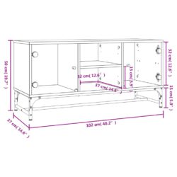 TV-benk med dør røkt eik 102x37x50 cm