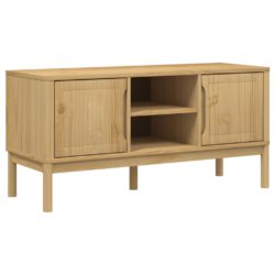 TV-benk FLORO voksbrun 114x43x55 cm heltre furu