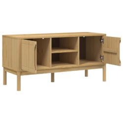 TV-benk FLORO voksbrun 114x43x55 cm heltre furu