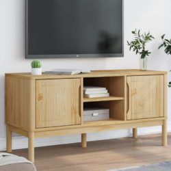 TV-benk FLORO voksbrun 114x43x55 cm heltre furu