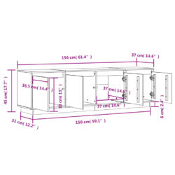 TV-benk 156x37x45 cm heltre furu