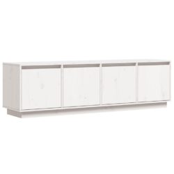 TV-benk hvit 156x37x45 cm heltre furu