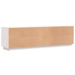 TV-benk hvit 156x37x45 cm heltre furu