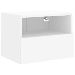 Veggmonterte TV-benker 2 stk hvit 40x30x30 cm konstruert tre