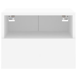 Veggmonterte TV-benker 2 stk hvit 40x30x30 cm konstruert tre