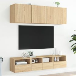 Vegghengt TV-benk sonoma eik 40x30x30 cm konstruert tre