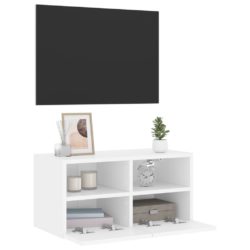 Veggmontert TV-benk hvit 60x30x30 cm konstruert tre