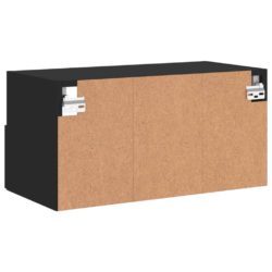 Veggmonterte TV-benker svart 60x30x30 cm konstruert tre