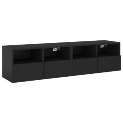 Veggmonterte TV-benker 2 stk svart 60x30x30 cm konstruert tre