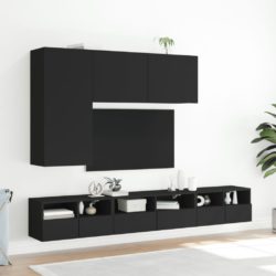 Veggmonterte TV-benker 2 stk svart 60x30x30 cm konstruert tre