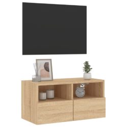 Vegghengt TV-benk sonoma eik 60x30x30 cm konstruert tre