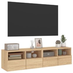 Vegghengte TV-benker 2 stk sonoma eik 60x30x30cm konstruert tre