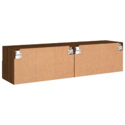 Vegghengte TV-benker 2 stk brun eik 60x30x30 cm konstruert tre